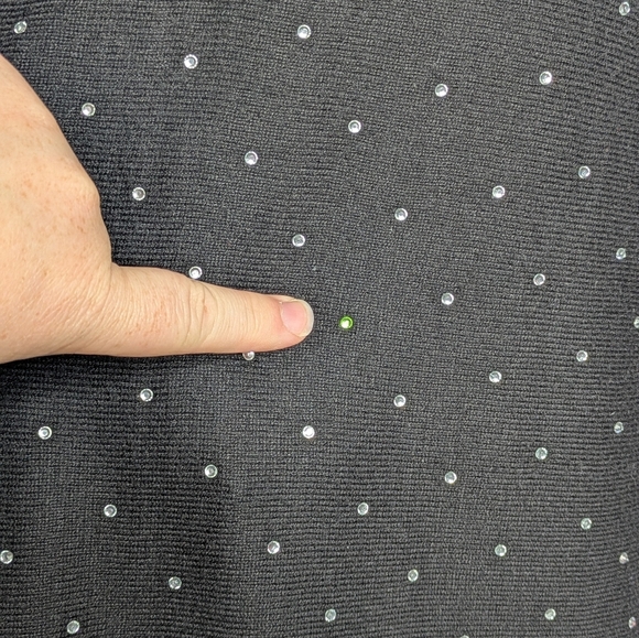 ✨3/$15 INC International Concepts Black Rhinestone Long Sleeve Sweater 1X - Picture 2 of 8